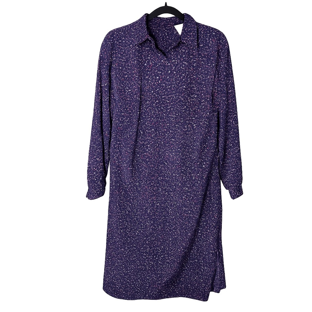 Blair Sport Vintage 90s Y2K Purple Polka Dot Shirt Dress S/M